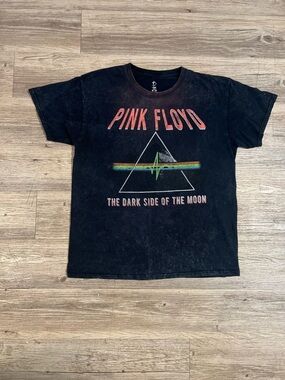 Pink Floyd T Shirt Men's Medium Black Short Sleeve Graphic "Dark Side of the Moo